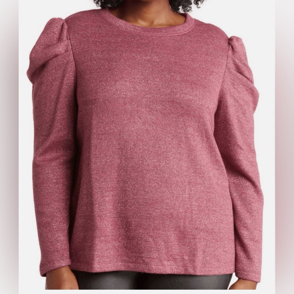 CeCe Women's Pink Puff Sleeve Top